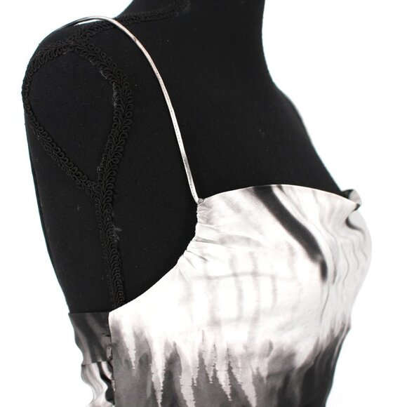 Retrofete Auris Dress Silk Black Silver Tie Dye Slip Satin Mini XS X-Small - Picture 3 of 9